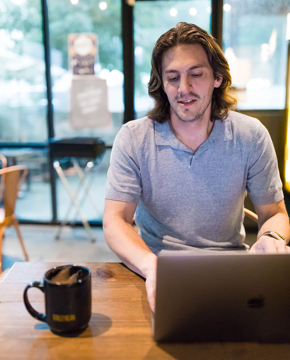 Working from Coffee Shop